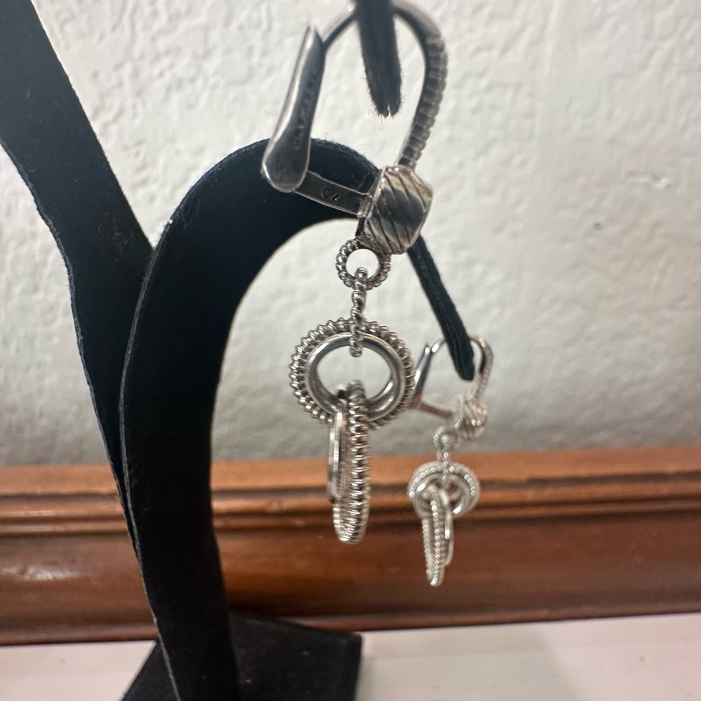 Judith Ripka Silver Loop Earrings - image 3